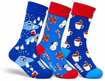 3-Pack Happy Socks Christmas Winter Socks