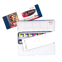 ROSA Gallery akvarellset Portrait – 14 färger, helkoppar 2,5 ml, metallask