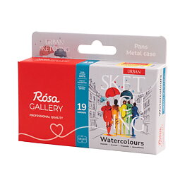 ROSA Gallery Urban Sketching akvarellset – 12 helkoppar i metallask