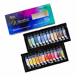 ROSA Gallery akvarellset Classic – 24 färger, tuber 10 ml, kartong