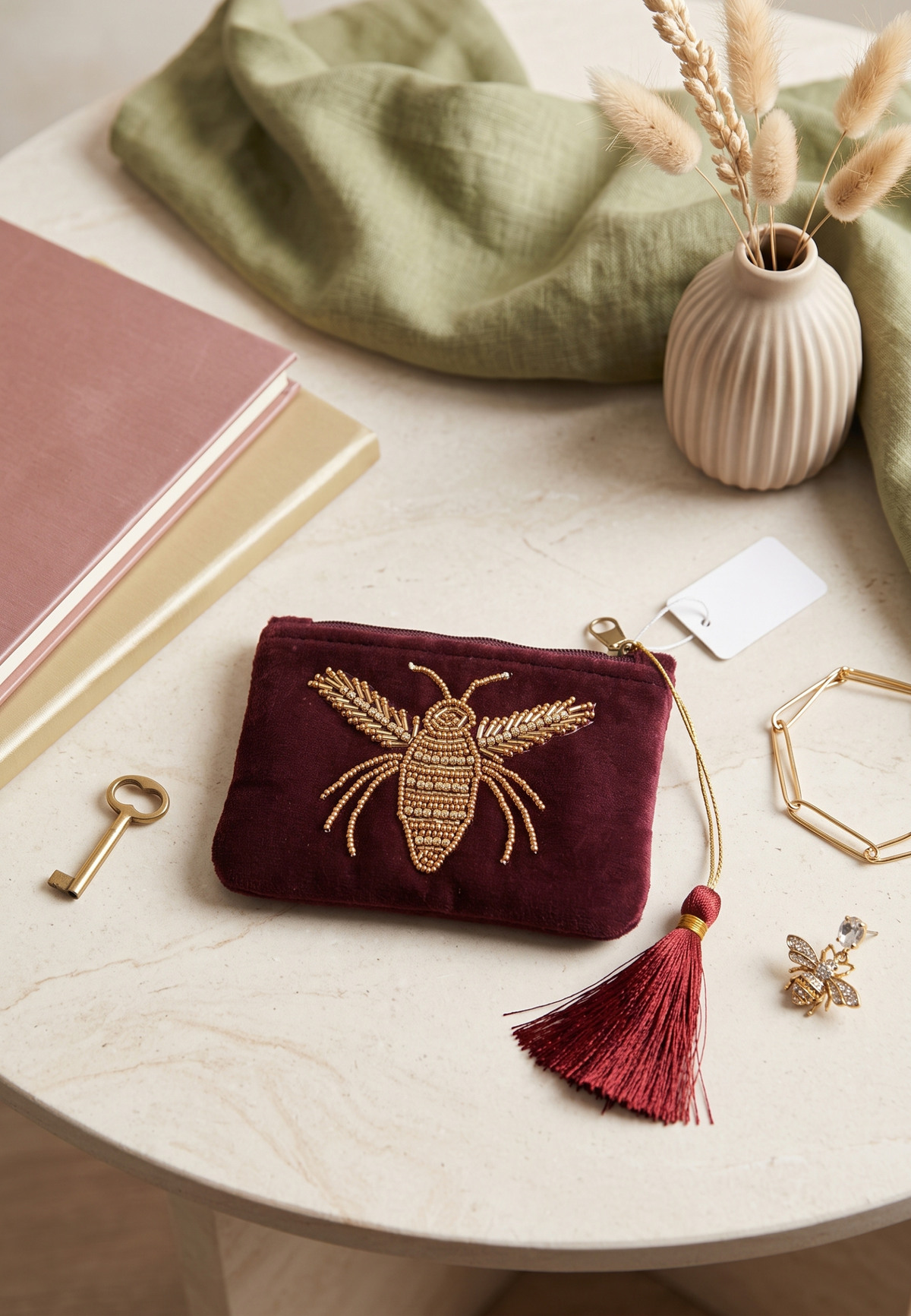 Coin purse burgundy