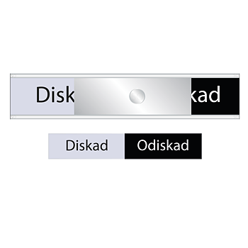 Diskmaskinsskylt Diskad - Odiskad | Statusskylt Grå/Svart