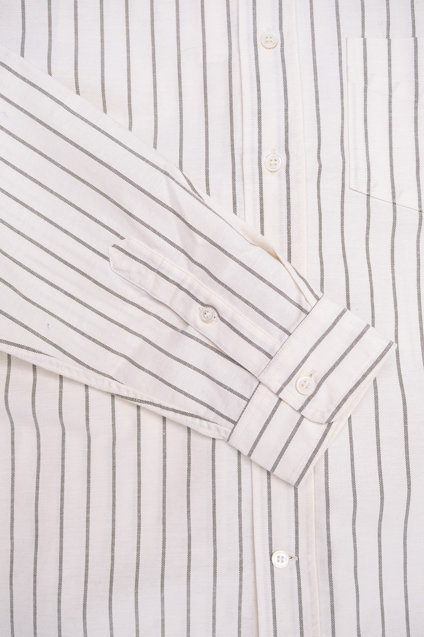 Knickerbocker - "Beefy" Cotton Oxford Bone & Olive Stripe - 6