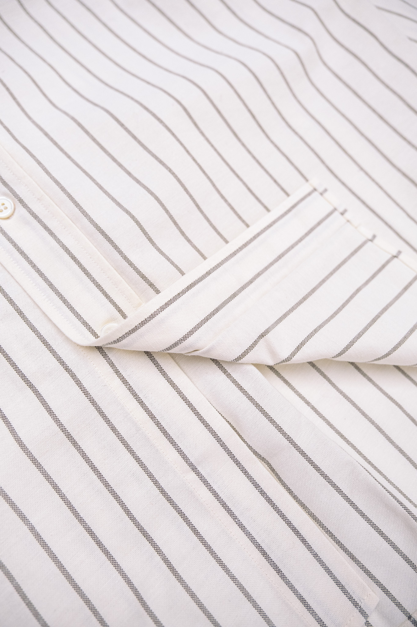 Knickerbocker - "Beefy" Cotton Oxford Bone & Olive Stripe - 5