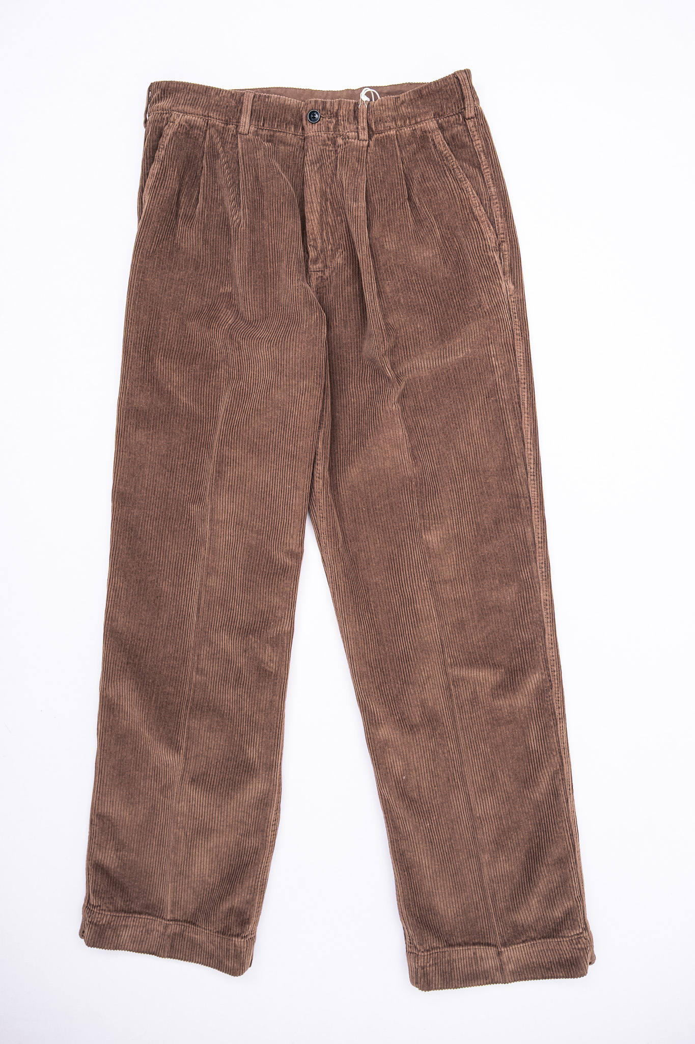 Knickerbocker - Canal Pleated Corduroy Cotton Pant Coffee - 2