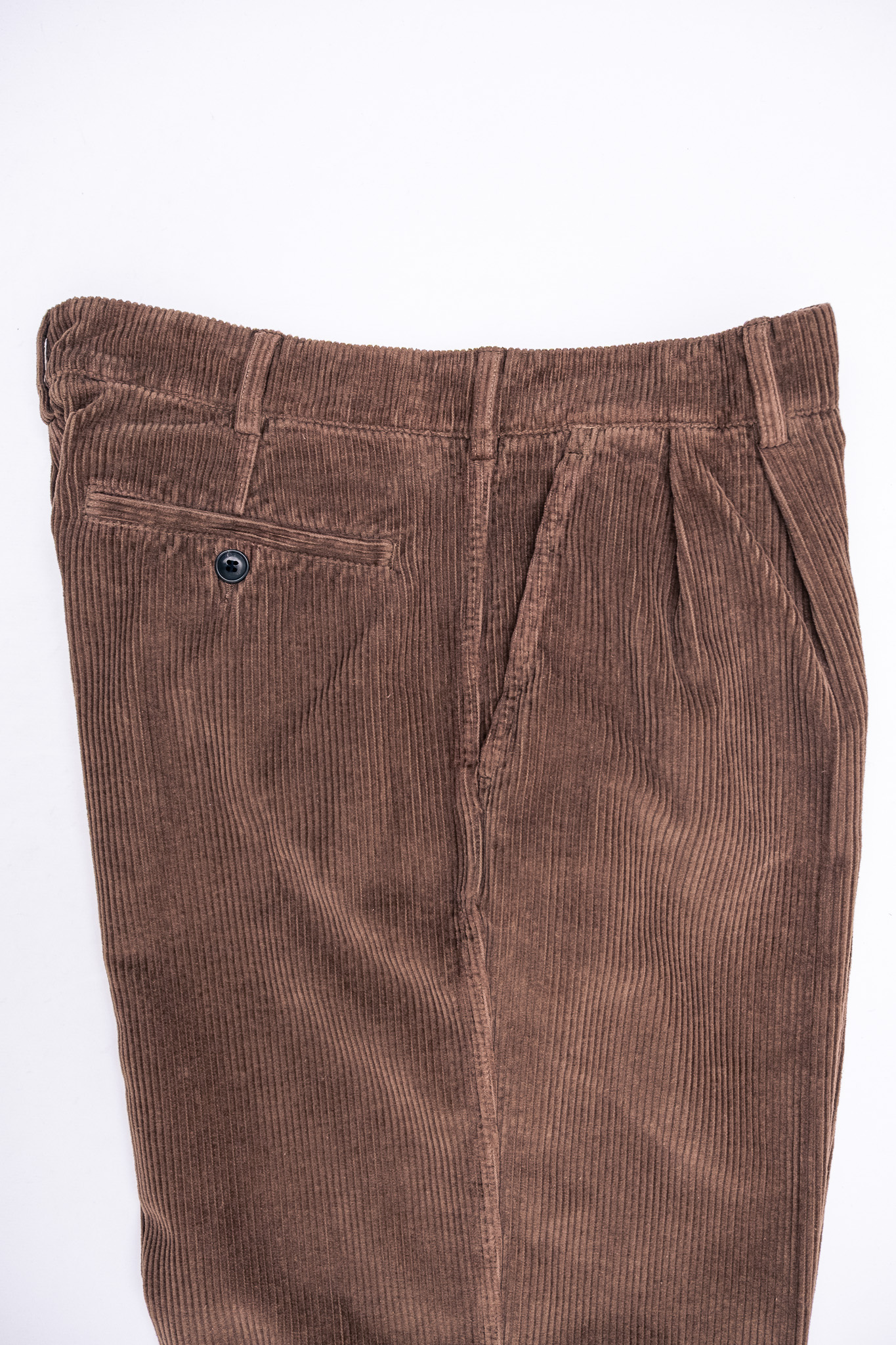 Knickerbocker - Canal Pleated Corduroy Cotton Pant Coffee - 3