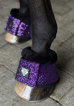 BOOTS SUPERGLITTER LILA TEDDY SVART