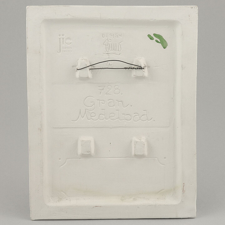 Aimo Nietosvuori (1980s) White Wall Plaque with Spruce Tree Motif 18 cm