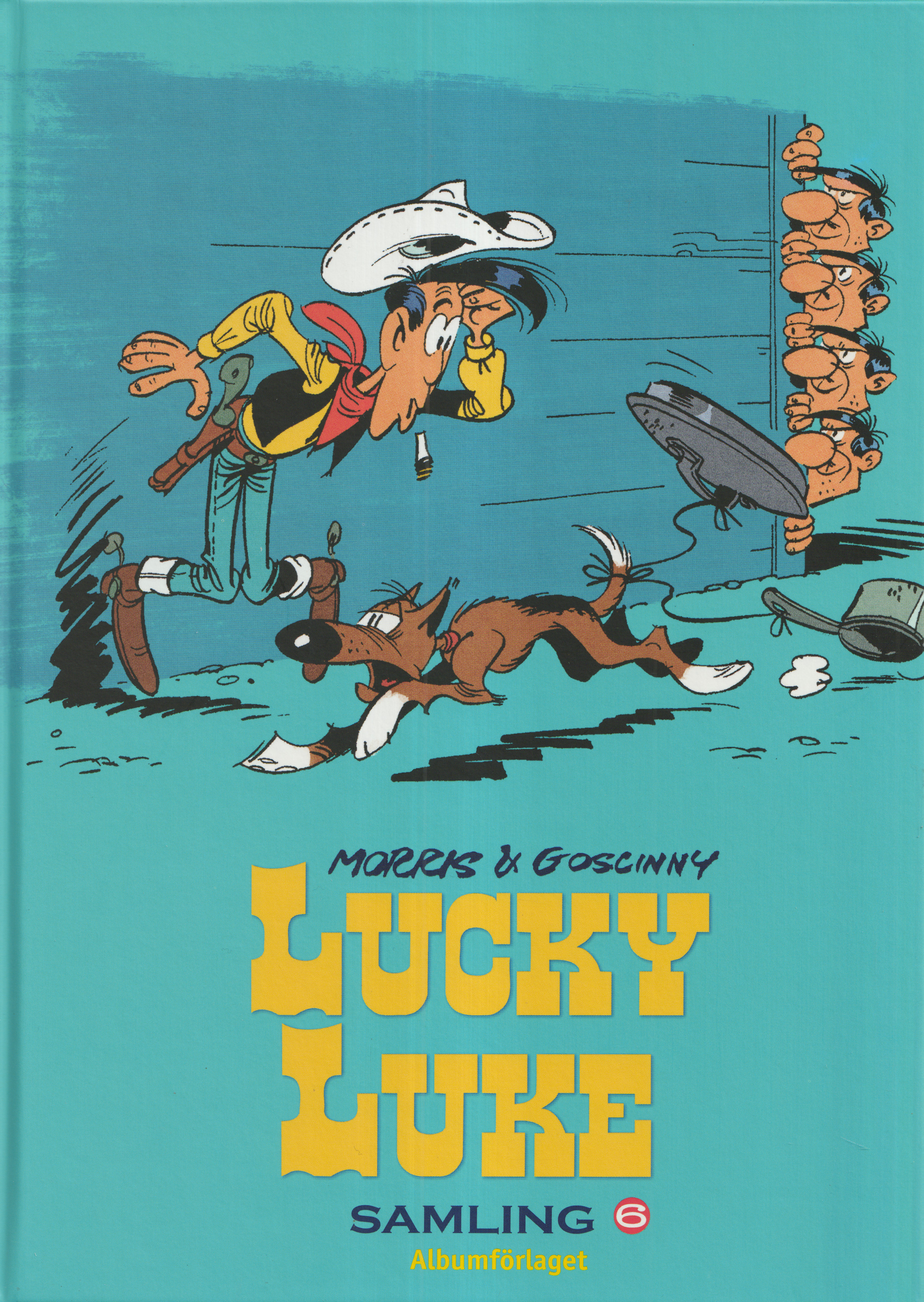 Lucky Luke Samling 6, Innehåller: Kapplöpning på Mississippi, Ratata på spåret och I borrtornens skugga.