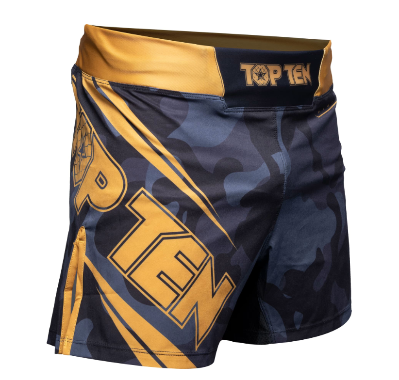 Topten MMA Board Shorts BLACK FORCE, Svart/Guld
