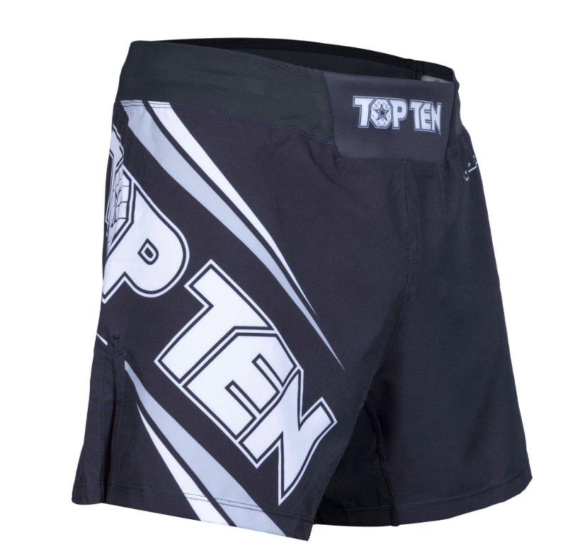 Topten MMA Board Shorts FIGHT TEAM, Svart/Vit