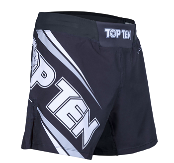 Topten MMA Board Shorts FIGHT TEAM, Black/White