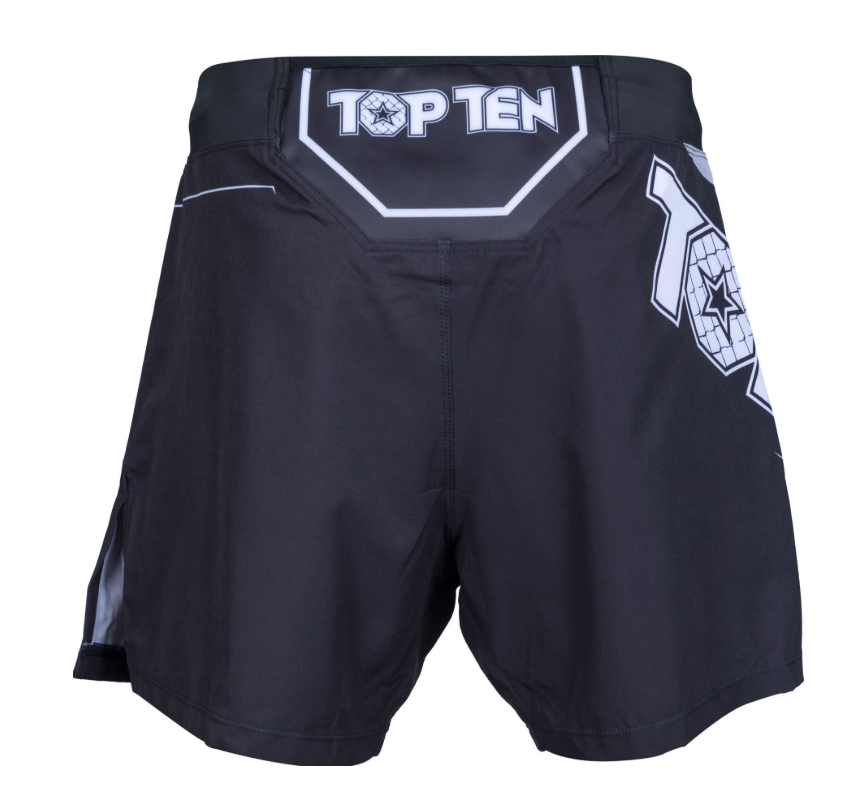 Topten MMA Board Shorts FIGHT TEAM, Svart/Vit - 3