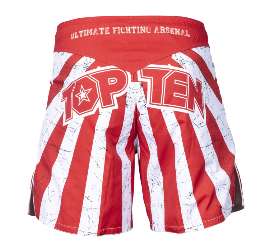 Topten MMA Board Shorts SAMURAI, Röd/Vit - 3