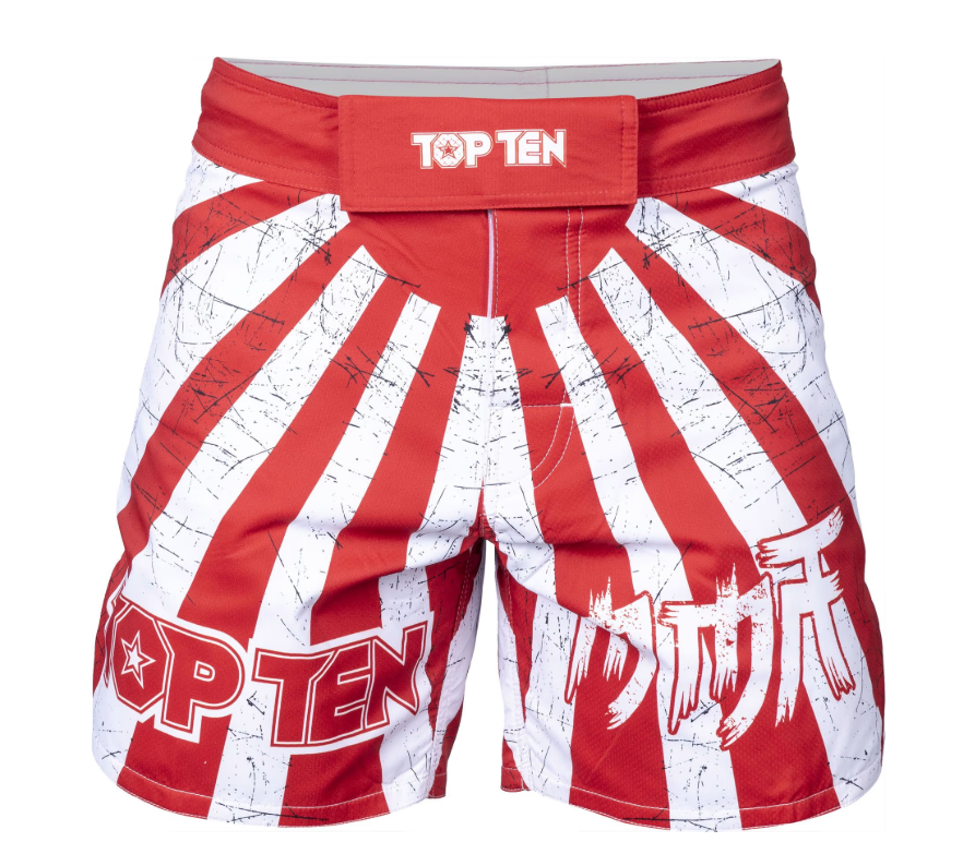 Topten MMA Board Shorts SAMURAI, Röd/Vit - 2