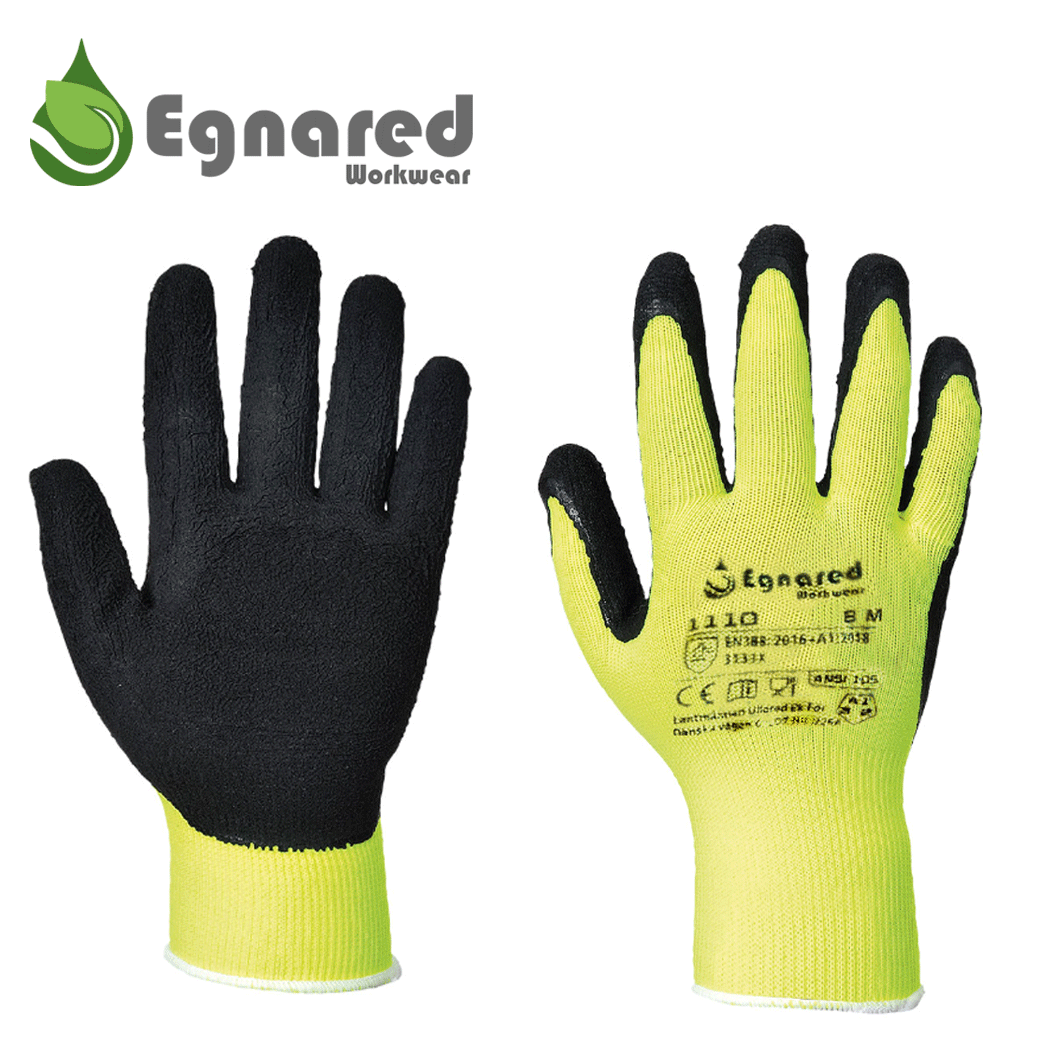Egnared PU -käsineet 6-pakkaus Keltaiset