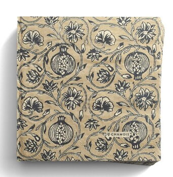 Servett Tangier Pomegranate  Beige/ blå 40*40 Chamois 50 pack