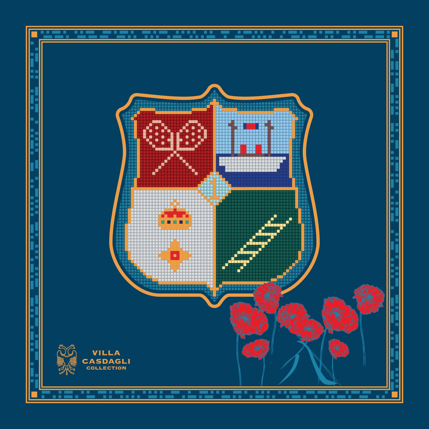 Casdagli Cypher 3311 Silk Pocket Square - 3