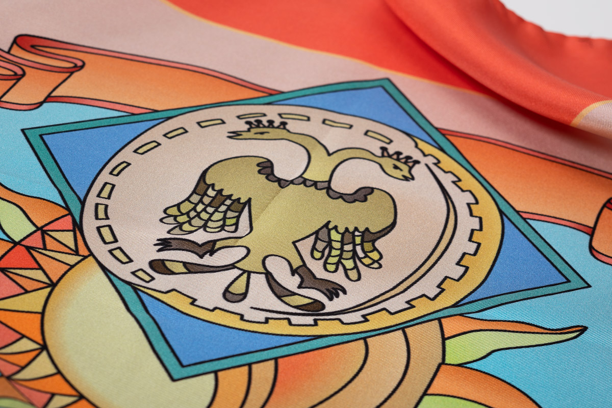 Villa Casdagli House of Glory - Silk Scarf - Orange - 4
