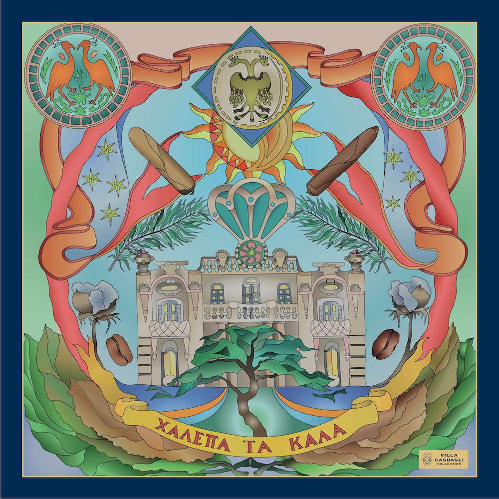 Villa Casdagli House of Glory - Silk Scarf - Blue - 6