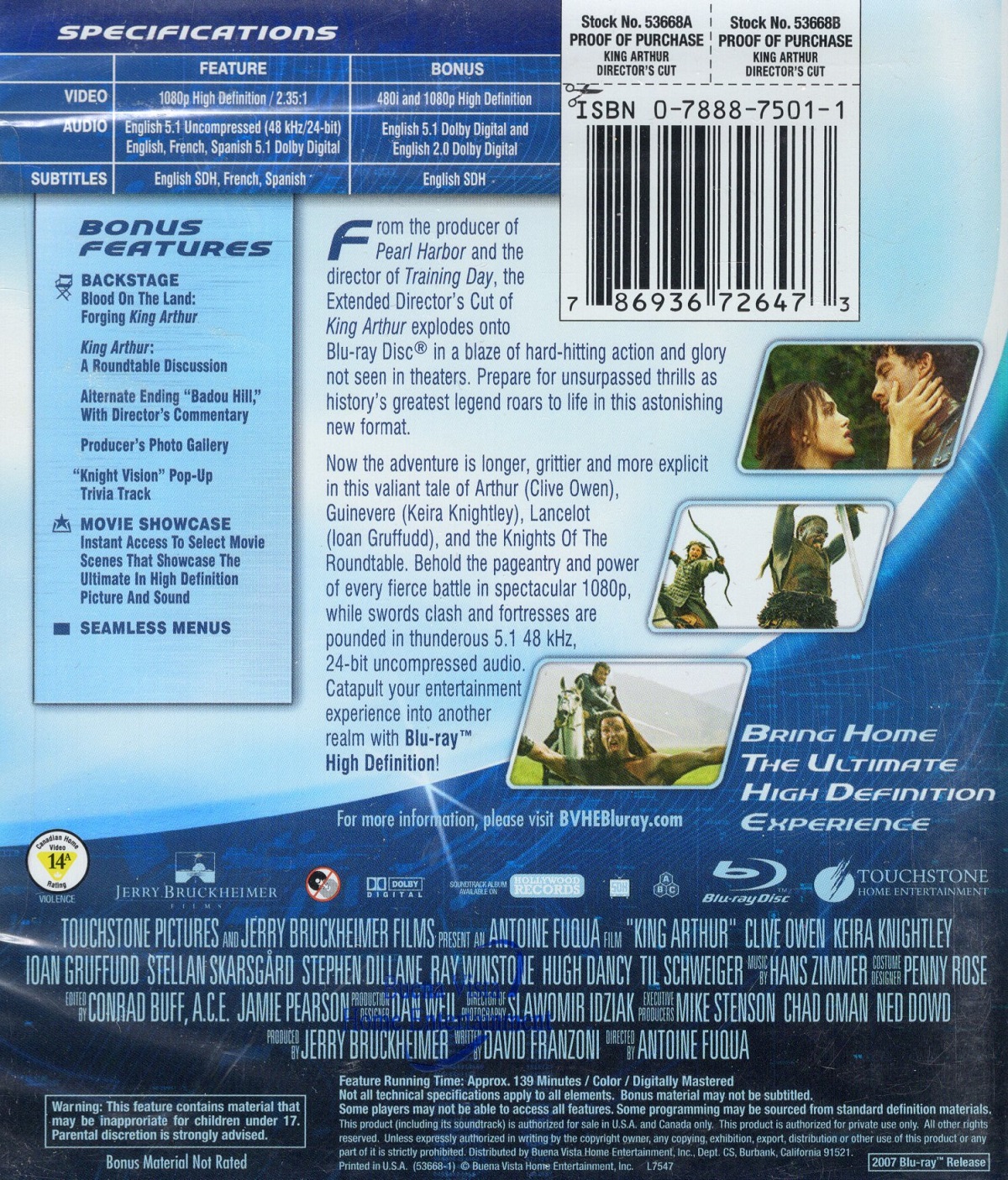 King Arthur (ej svensk text) (Blu-ray) (OBS! Region A) - 2
