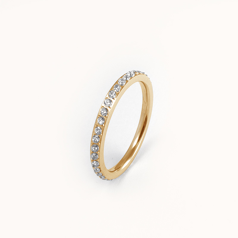 Set med Förlovningsringar - 1 Ring i guld & 1 Alliansring - 4mm & 3mm - 2