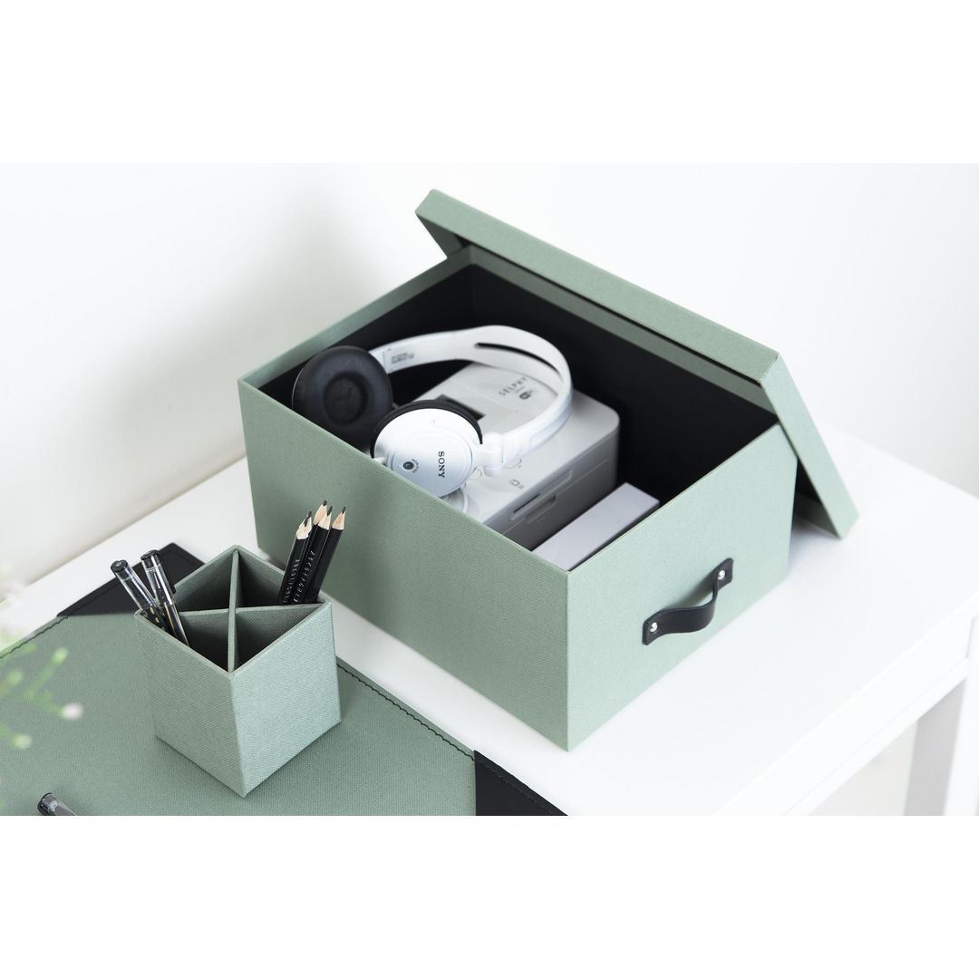Förvaringsbox med lock kartong Mint - 4