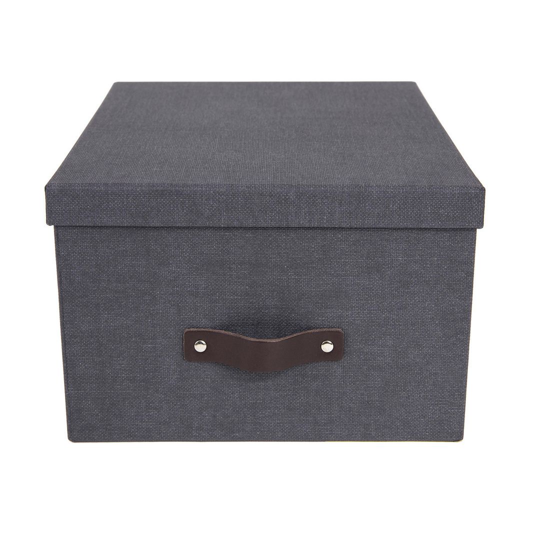 Förvaringsbox med lock kartong Svart