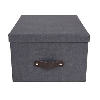Förvaringsbox med lock kartong Svart