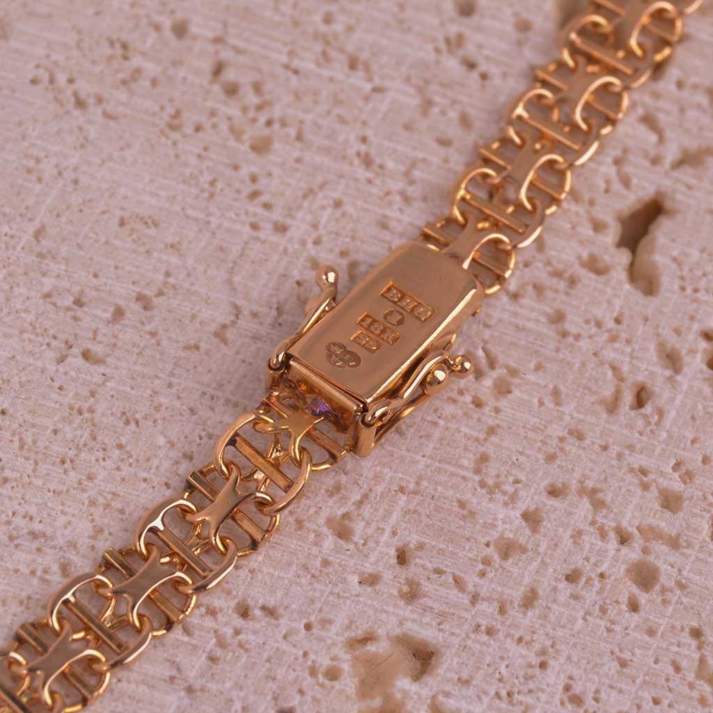 Guldcollier Doserat X-länk 41cm Vintage - 3