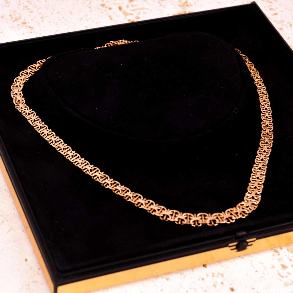 Guldcollier Doserat X-länk 41cm Vintage