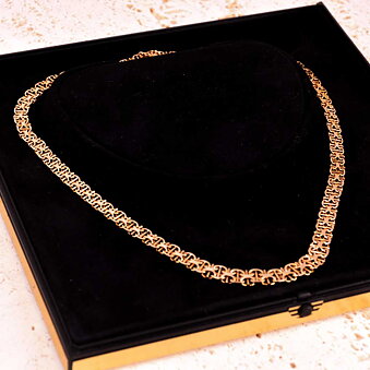 Guldcollier Doserat X-länk 41cm Vintage