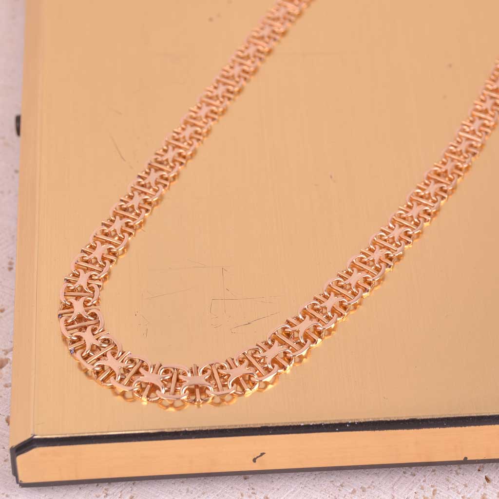 Guldcollier Doserat X-länk 41cm Vintage - 5
