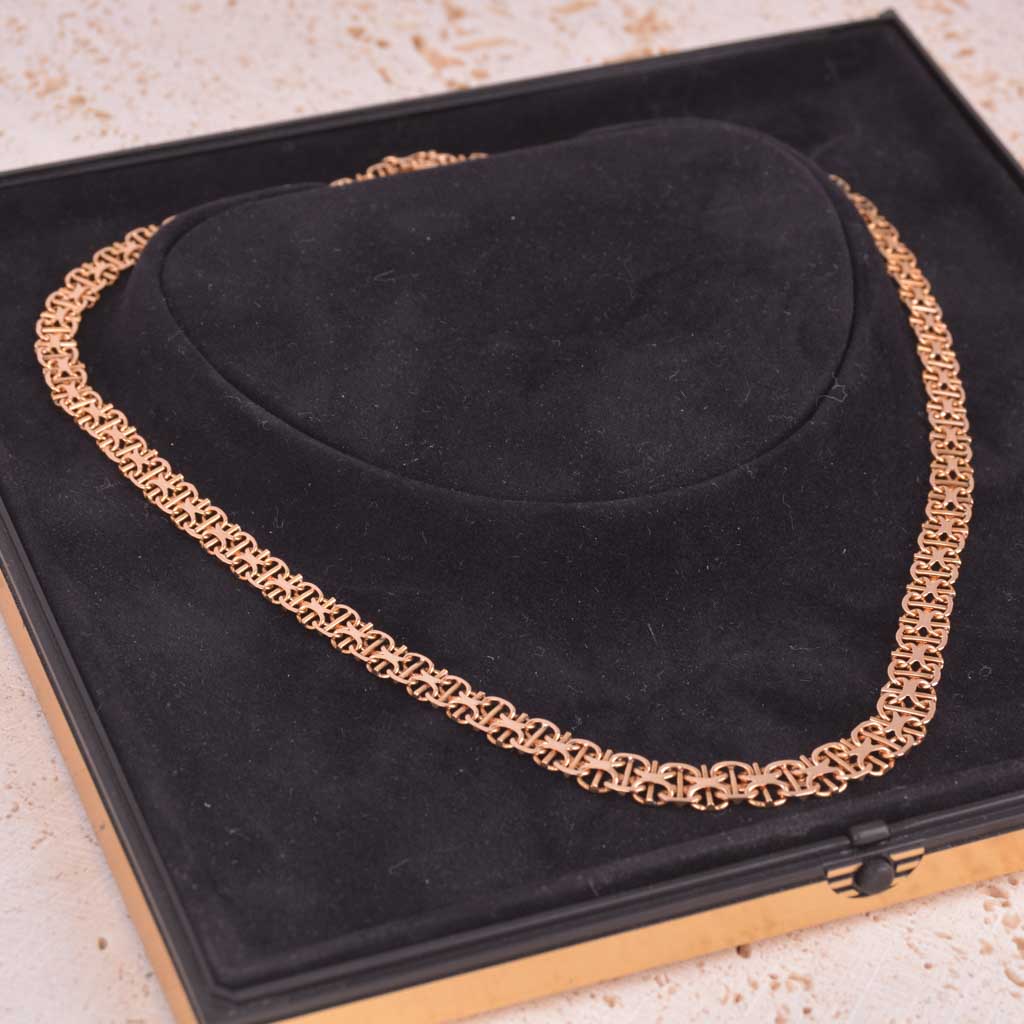 Guldcollier Doserat X-länk 41cm Vintage - 6