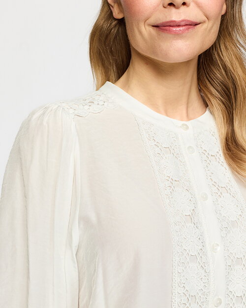 Blus Karoline brodyr vit - 4