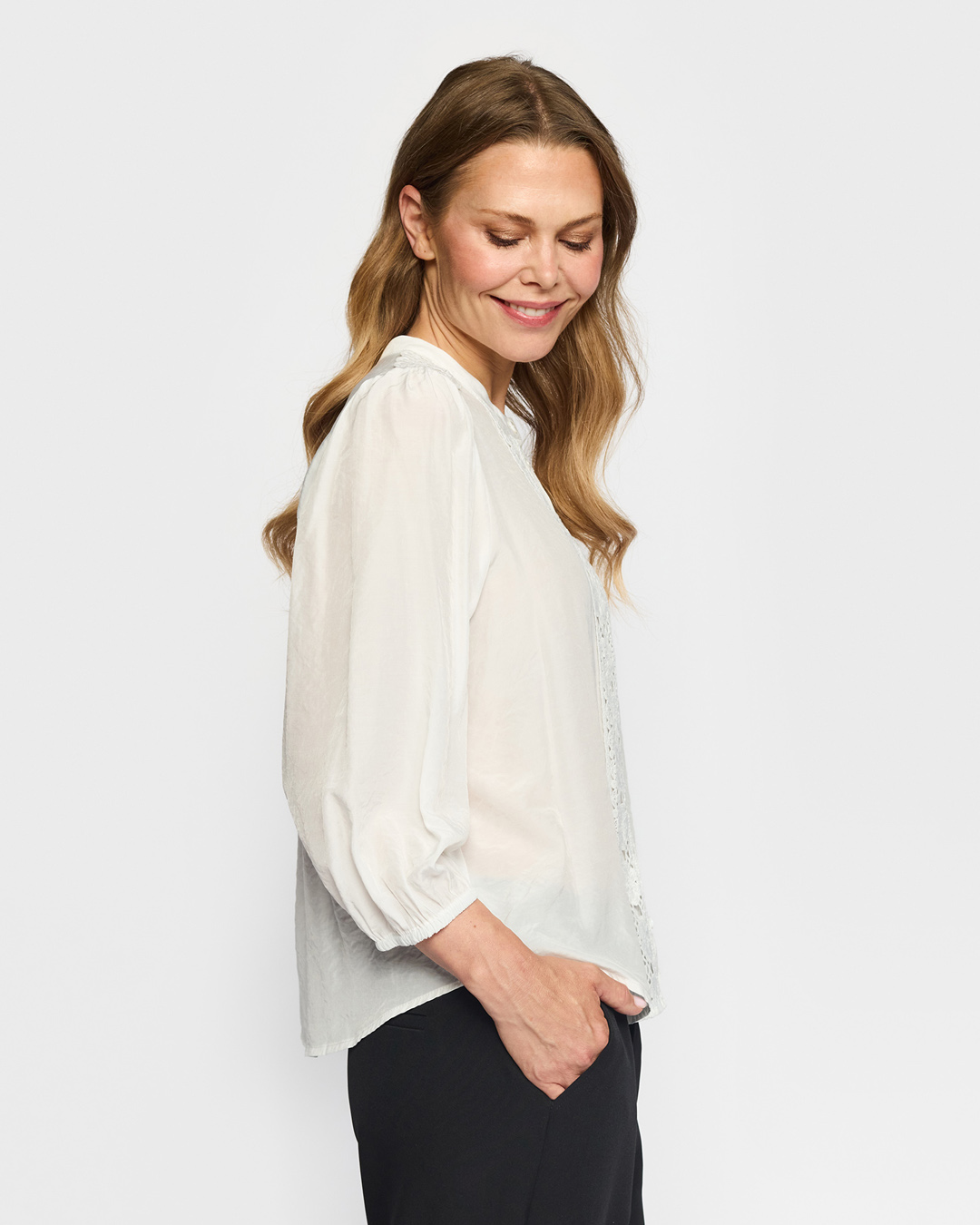 Blus Karoline brodyr vit - 3