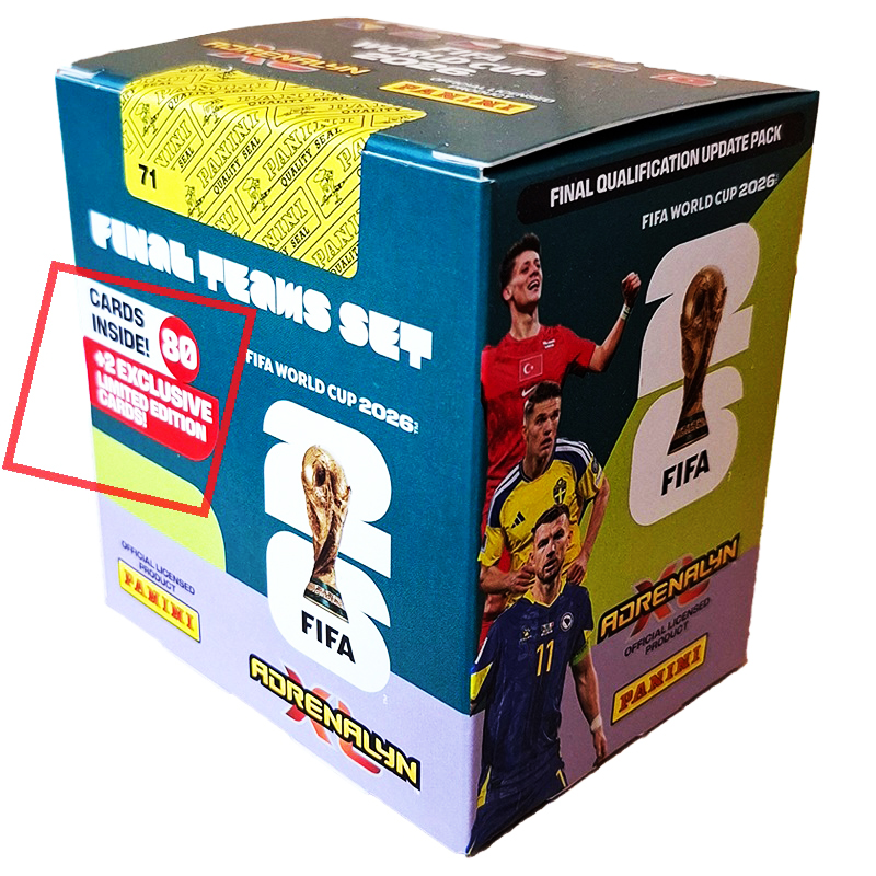 Fotbollskort FIFA World Cup 2026, Limited Edition 80+2 kort Panini Adrenalyn