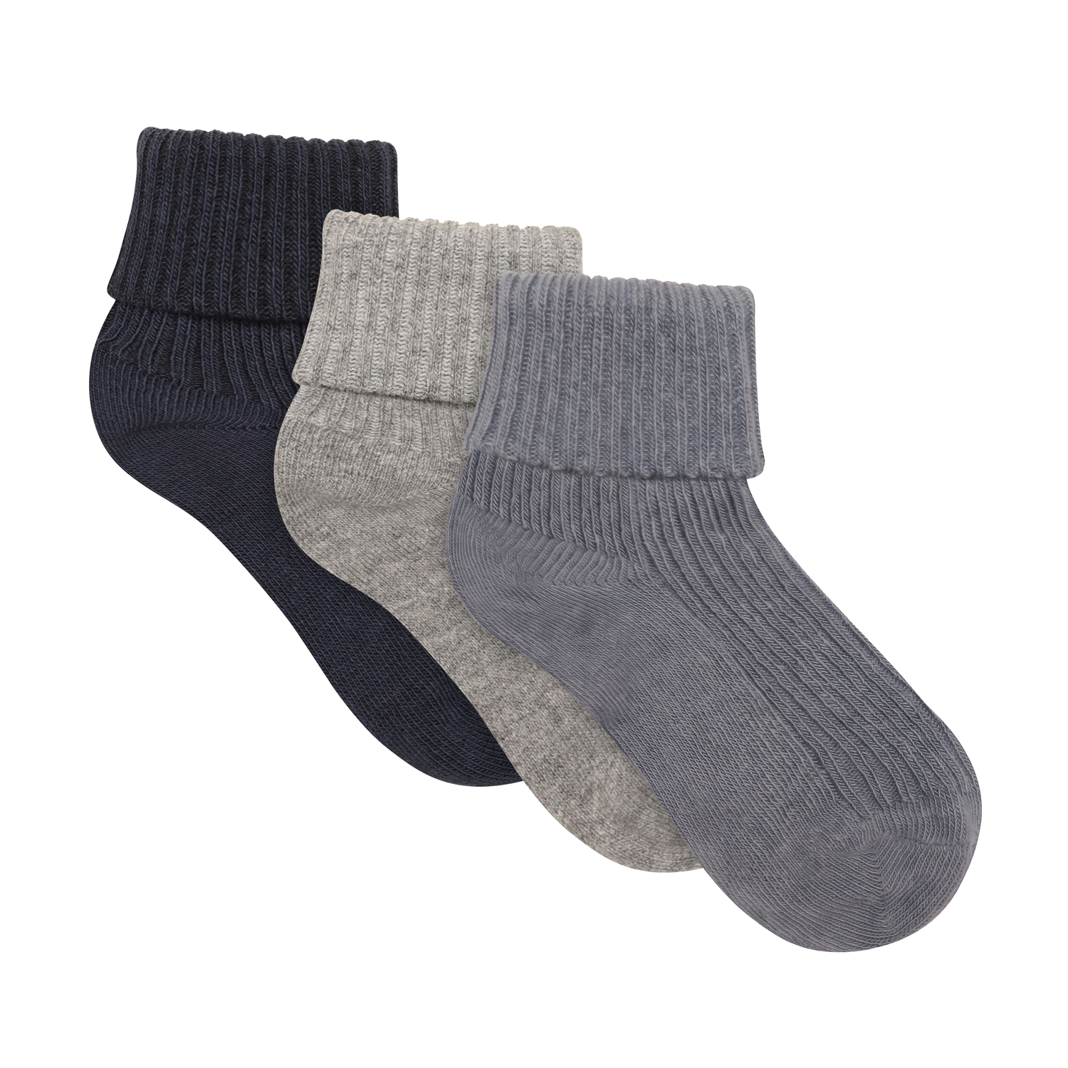 Baby 2x2 rib sock 3-pack Blau Gray