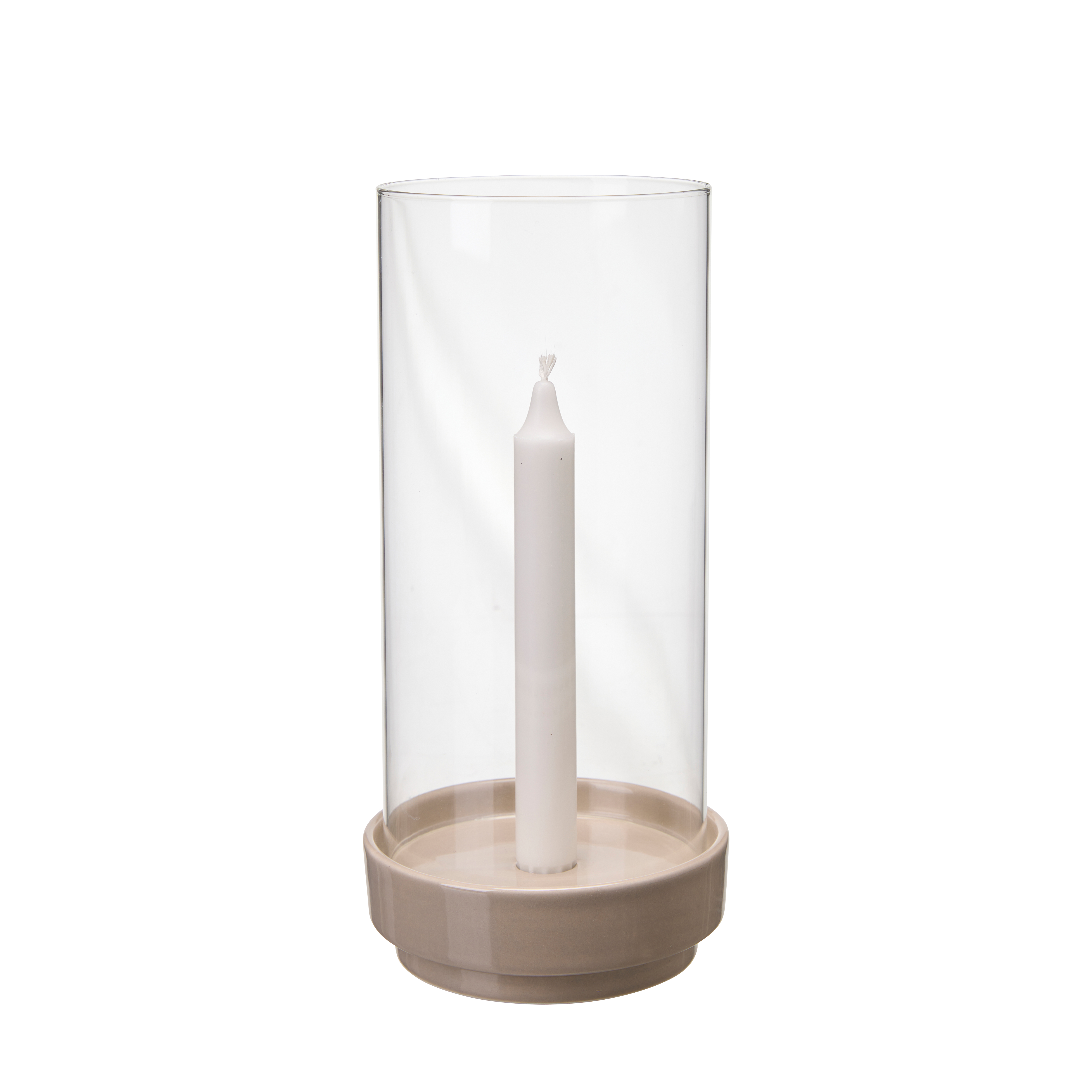 Ljusstake cylinder beige