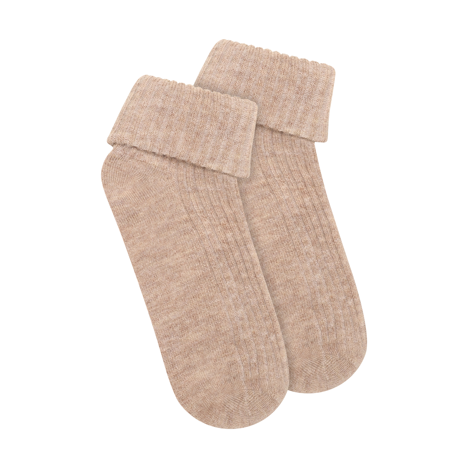 Baby 2x2 Rib Wool socks 2-Pack Silver Mink Melange