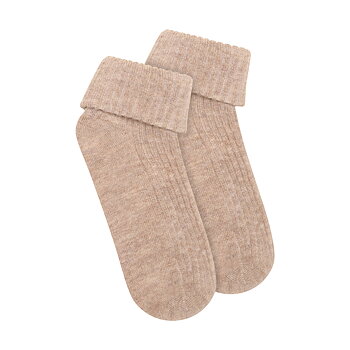 Baby 2x2 Rib Wool socks 2-Pack Silver Mink Melange