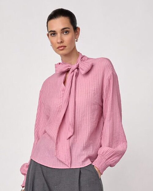 Blus Ellis med sjalkrage rosa - 3