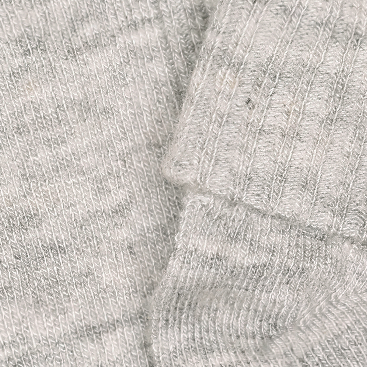 Baby 2x2 Rib Wool socks 2-Pack Light Grey Melange - 3