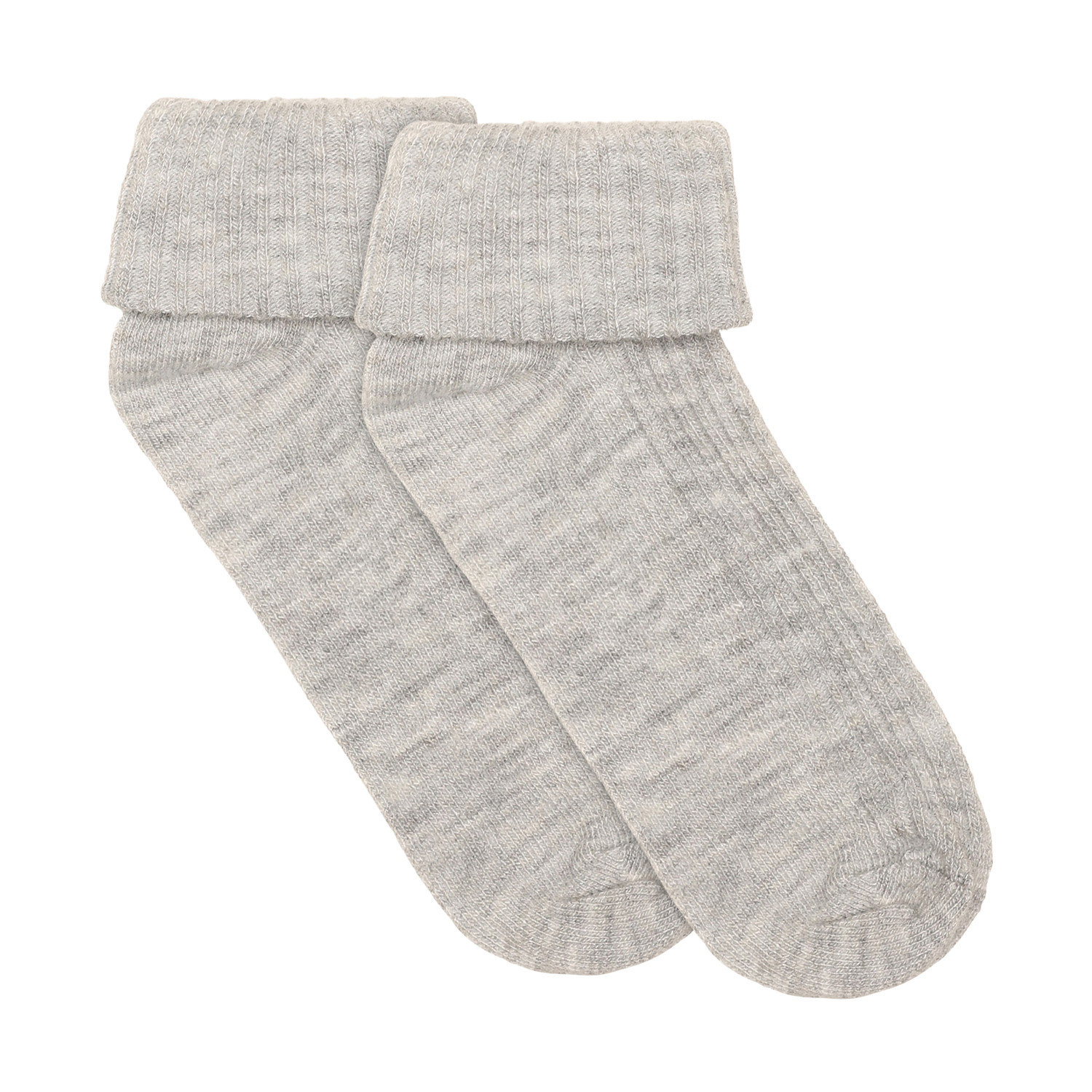 Baby 2x2 Rib Wool socks 2-Pack Light Grey Melange