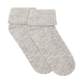 Baby 2x2 Rib Wool socks 2-Pack Light Grey Melange