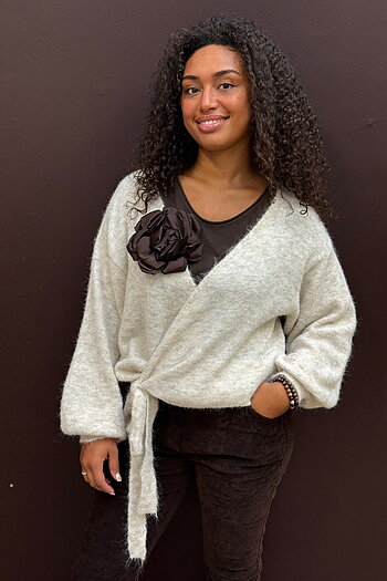 Mix by heart -  Inga Stickad Omlottkofta Offwhite
