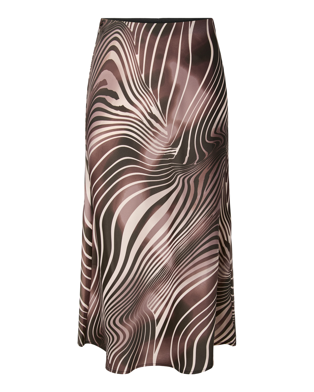 Kjol Yaspella mönstrad svart/brun/beige