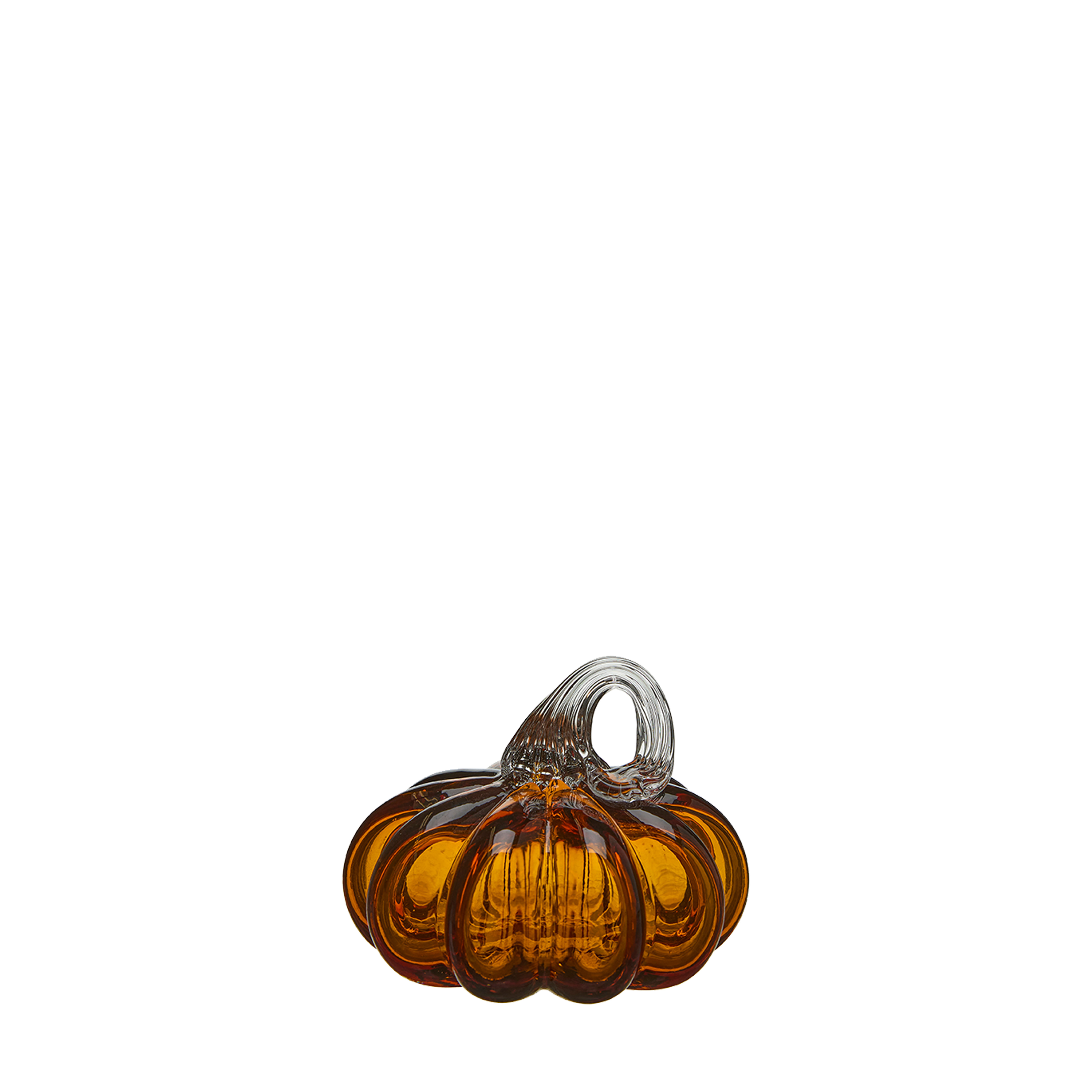 Pumpa glas bärnsten 10x8 cm