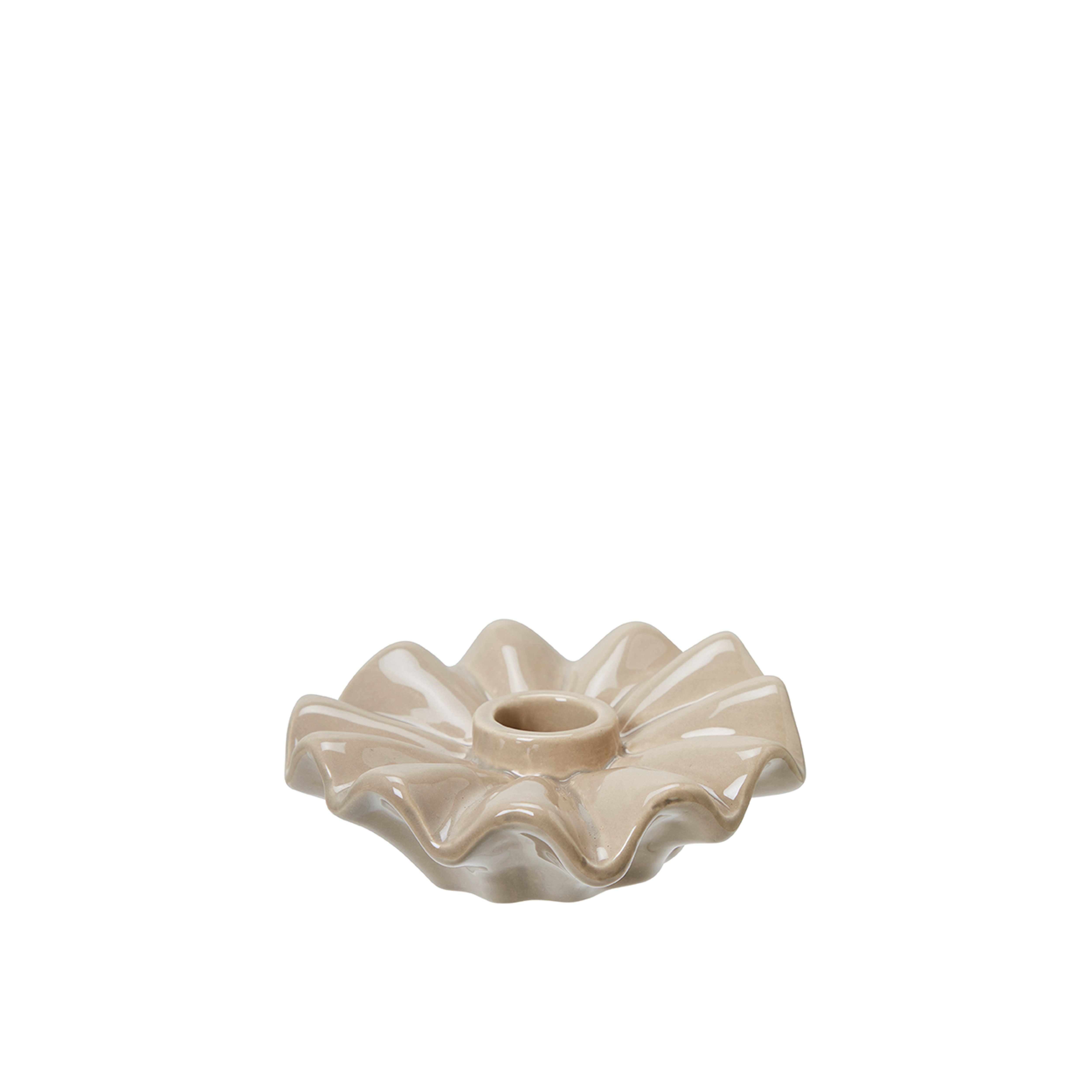 Ljusstake wavy beige