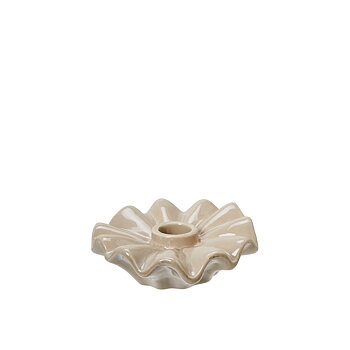 Ljusstake wavy beige